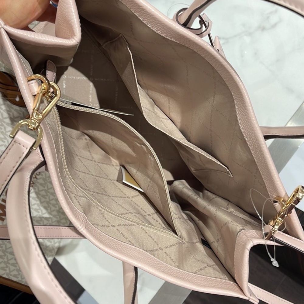 Michael Kors Bag Shoulder Bag Mirella Md Ew Tote Bag Powder Blush Multi Leather - Picture 11 of 12